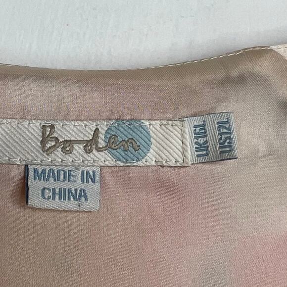 Boden Silk Poppy Floral Midi Sheath Dress Size 12 - Picture 4 of 8